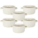 Set de 6 bols � soupe beiges en c�ramique (�13, 5cm) - shelly