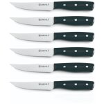 Laguiole cuisson - set de 6 couteaux � steak en acier noir -  gleam