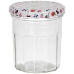 Set de 6 pots � confiture en verre 30cl avec couvercles en m�tal imprim�