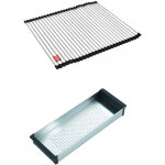 Franke - set accessoires cuves planar + box inox : rollmat + panier gouttoir