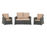 Set coussins pour salon de jardin r�sine tress�e 4 personnes, coussins pour canap� 100x60x7cm beige, ...