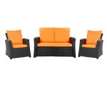 Set coussins pour salon de jardin r�sine tress�e 4 personnes, coussins pour canap� 120x60x7cm, coussins ...