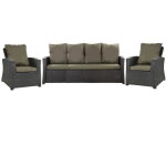 Set coussins pour salon de jardin r�sine tress�e 5 places, coussins pour canap� 140x50x7cm vert, coussins ...