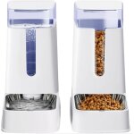 Set distributeur nourriture / eau gravit� 3, 8 l 2, bols inox, pour chats / chien