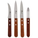 Set essentiels 2 couteaux d'office 9 cm + 1 couteau bec d'oiseau 8 cm + 1 eplucheur manches en bois - ...