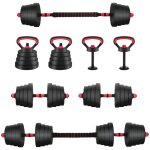 Set d'halt�res 4 - en - 1 noir et rouge 121 x 19, 5 x 19, 5 cm vidaxl