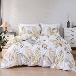 Set housse de couette 220x240 cm 2 personnes et 2 x taies d'oreiller 50x75 cm 100% microfibre parure ...