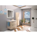Set lavabo et meuble selva avec 2 tiroirs - gamme modulable - clairage led du tiroir suprieur - prise ...