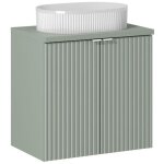 Set meuble vasque à poser 60 cm - a portes - vert roseau - livraison gratuite Set meuble vasque à poser 60 cm - a portes - vert roseau - livraison gratuite