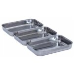 Set de panure en acier inoxydable 3 pi�ces, set pour paner, bacs en acier inoxydable pour farine, oeuf, ...