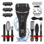 Set de pierre  pied lectrique rechargeable, affichage numrique, acier inoxydable, limine la peau ...