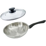 Set po�le 24 cm en inox et couvercle verre fackelmann geneva