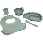 Set de repas 5 pices 'dino' 27cm vert