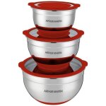 Set de saladiers - arthur martin - am032 - 16 - 20 - 24 cm - couvercles hermétiques - acier inoxydable ... Set de saladiers - arthur martin - am032 - 16 - 20 - 24 cm - couvercles hermétiques - acier inoxydable ...