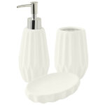 Set salle de bain  relief 3 pices cramique blanc