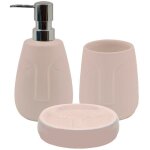 Set salle de bain visage 3 pices cramique rose