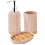 Set de salle de bain 3 pices en cramique rose
