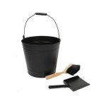 Set seau a cendre acier noir