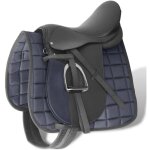 Set de selle quitation 16' en cuir vritable 14 cm 5 en 1 noir vidaxl