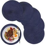 Sets de table, lot de 6, sets de table ronds de 15 pouces, lavables en polypropyl�ne pour cuisine, table ...