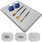 Set de table en terre de diatom�es naturelle, 30 x 40 cm, tapis de drainage pour plan de travail de cuisine, ...