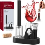 Set de tire bouchon pompe  air, inclut ouvre bouteille, coupe - capsule, bouchon bouteille, verseur ...