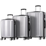Set de valise - oem - rigide en abs - 4 roulettes - serrure tsa - gris