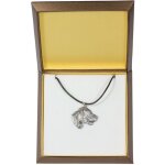 Setter anglais, laverack - collier avec chien dans un coffret cadeau, médaillon plaqué argent pour les ... Setter anglais, laverack - collier avec chien dans un coffret cadeau, médaillon plaqué argent pour les ...