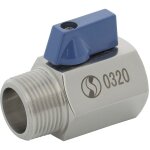Sferaco - mini vanne � sph�re inox monobloc pn63 m�le femelle bsp 3 / 4' (20 / 27)