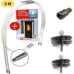 Shaffer pro - kit de ramonage po�le pellet 3 m�tres - h�risson ramonage 80 mm 100 mm easyflex - 6 cannes ...
