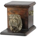 Shar pei - une urne pour les cendres de chien avec une statuette, une urne �l�gante pour un chien, une ...