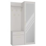 Sheila - vestiaire d'entre avec miroir - armoire + porte - manteau - rangements chaussures - beige