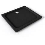 Shimmer stone receveur de douche 80 x 90 cm acrylique noir effet pierre + bonde et siphon inclus - salle ...