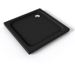 Saniverre - shimmer stone receveur de douche 90 x 90 cm acrylique noir effet pierre + bonde et siphon ...