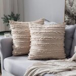 Shining house - lot de 2 housses de coussins mlangs decoration taie d'oreiller effrange protecteurs ...