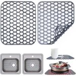 Shining house - lot de 2 tapis d'évier en silicone - dimensions : 35 x 29 cm - avec ouvertures d'écoulement ... Shining house - lot de 2 tapis d'évier en silicone - dimensions : 35 x 29 cm - avec ouvertures d'écoulement ...