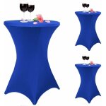 Shining house - lot de 3 nappes  coins carrs extensibles en lasthanne cocktail 80 x 110 cm bleu royal ...