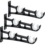 Shining house - lot de 3 supports de tringle  rideaux - 25 mm - rsistants - noirs - pour tringle  ...