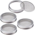 4 ensembles de couvercles de bocaux de germination 304 couvercles en maille d'acier inoxydable kit de ...