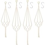 Shining house - 4pc macram� pot suspendu, support pots suspendu pour fleur, macram� suspension plante ...