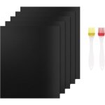 Lot de 5 tapis bbq reutilisable, anti - adhrent plaque feuille de cuisson four accessoire pour barbecue ...