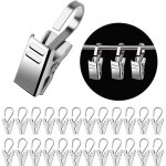 Shining house - 50 pices pinces  rideaux en mtal, argent clips en acier inoxydable an crochets, crochets ...