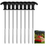 Shining house - 8 pcs piquets de tente, piquet de tente a visser, 21 cm piquet ancrage sol, piquets de ...