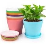 Shining house - 8 pices 10 cm pots plastique plantes petite, cache pot interieur exterieur, pot de fleur ...
