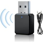 Adaptateur usb bluetooth, adaptateur bluetooth 5. 1 dans la voiture aux / usb double sortie, avec cble ...