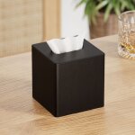 Shining house - bo�te � mouchoirs carr� en cuir pu support de bo�te � mouchoirs pour commode d�cor de ...