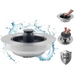 Shining house - cr�pine et bouchon d'�vier de cuisine combin�s - cr�pine d'�vier universelle 3 en 1 en ...