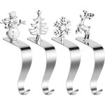 Shining house - crochet � chaussette de no�l chemin�e, 4pcs support de bas de no�l christmas stocking ...