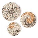 Shining house - decoration murale - pack 3 paniers mural faits main en rotin - deco murale salon chambre ...