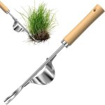 Shining house - d�sherbant manuel en acier inoxydable de jardin, d�sherbage manuel avec poign�e en bois ...